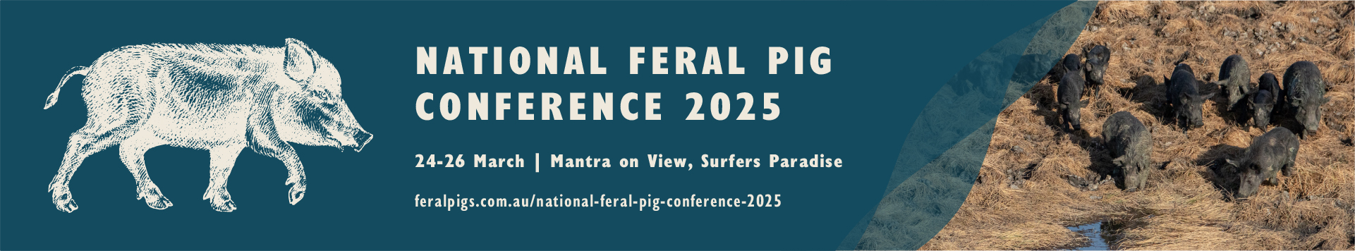 A banner for the National Feral Pig Conference 2025